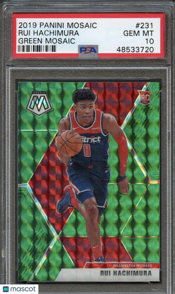 2019 Panini Mosaic Rui Hachimura #231 Green Mosaic PSA 10