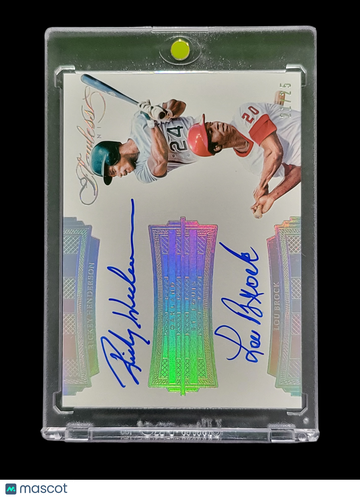 2017 Panini Flawless Rickey Henderson Lou Brock #FDS-RL Dual Autograph