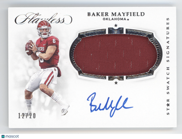 2019 Panini Flawless Collegiate Baker Mayfield #5 /20 Star Swatch Signatures