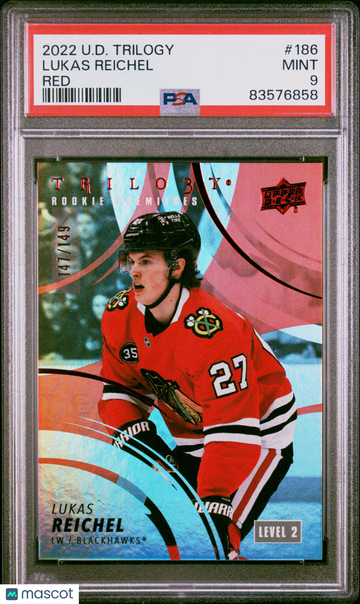 2022-23 Upper Deck Trilogy Lukas Reichel #186 Red PSA 9