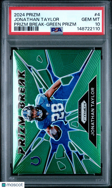 2024 Panini Prizm Prizm Break Jonathan Taylor #4 Green PSA 10