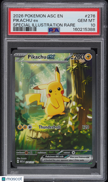 2026 Pokemon Asc EN-Ascended Heroes Pikachu EX Special Illustration Rare PSA 10