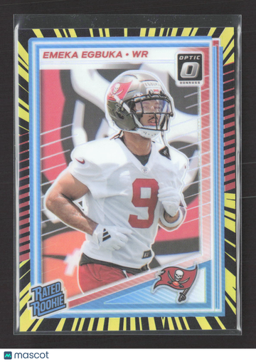 2025 Panini Donruss Optic Prizm Emeka Egbuka #265 Yellow Shock /75