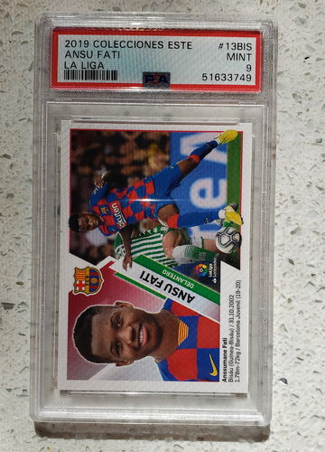 2019 Colecciones Este La Liga Ansu Fati Rookie Sticker PSA 9