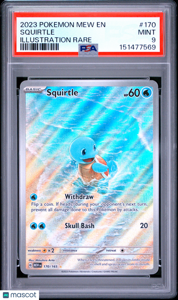2023 Pokemon Mew EN-151 Squirtle Illustration Rare PSA 9 #170
