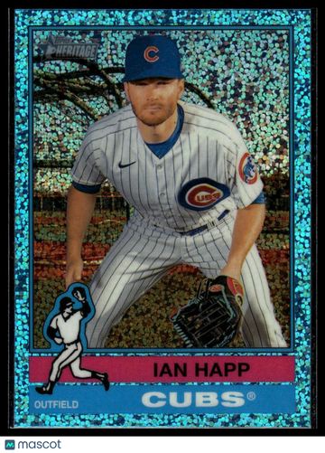 2025 Topps Heritage Ian Happ #222 Chrome Light Blue Sparkle Refractor
