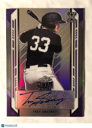 Trey Sweeney 2021 LEAF METAL DRAFT Auto #17/25 #BA-TS1 New York Yankees FREE S&H