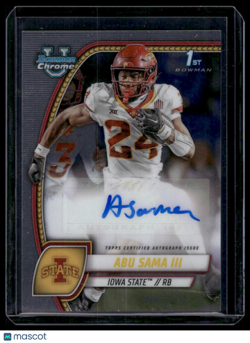 2024 Bowman University Chrome Abu Sama III #PA-ASA Prospect Autographs AU