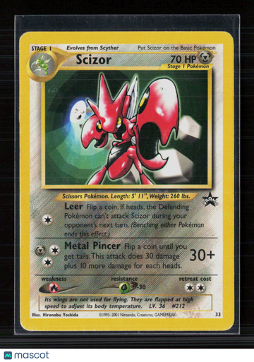 2001 Wizards Scizor Holo Black Star Promo #33