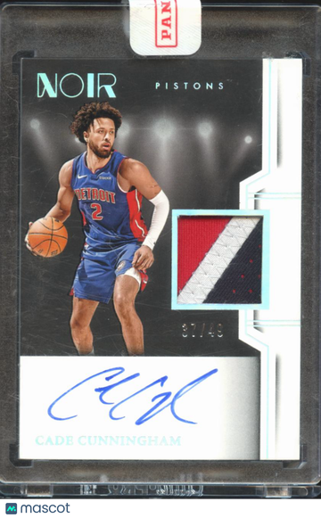 Cade Cunningham 2025 Panini Noir Patch Memorabilia Auto /49 Detroit Pistons