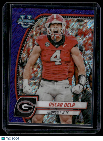2024 Bowman University Chrome Oscar Delp #192 Purple Shimmer Refractor