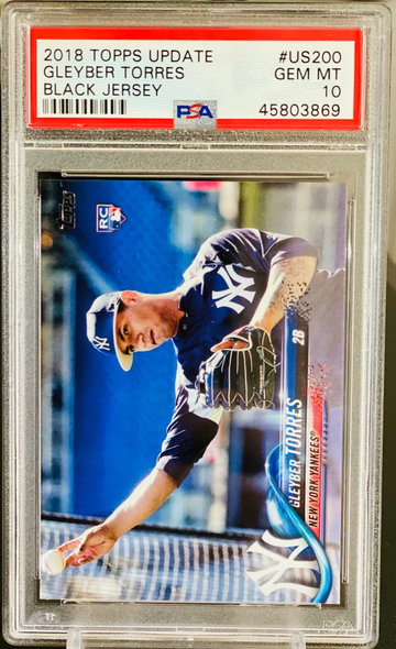 2018 Gleyber Torres RC PSA 10 Topps Black Jersey SSP