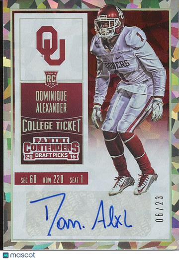 2016 Dominique Alexander Rookie Panini Authentic