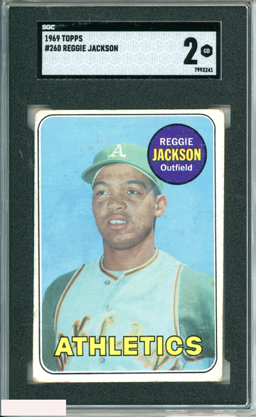 1969 TOPPS REGGIE JACKSON #260 SGC 2 RC ROOKIE