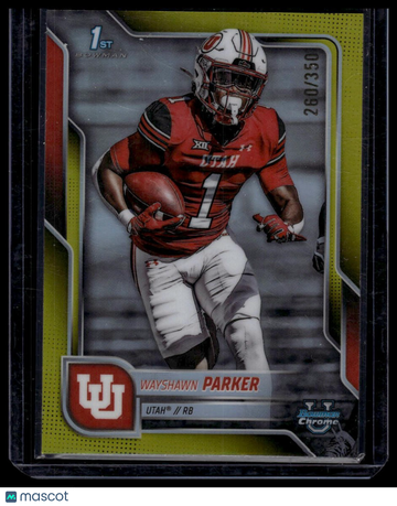 2025 Bowman Chrome University WayShawn Parker #99 Yellow Mini-Diamond Refractor SN
