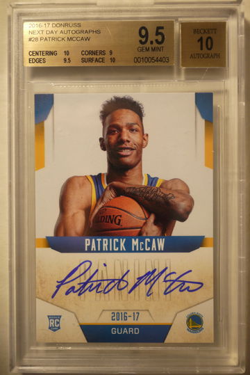 2016-17 Donruss Next Day Patrick McCaw Rookie RC Auto BGS 9.5