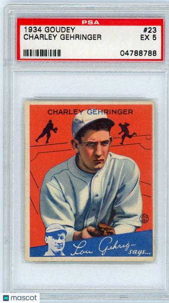 1934 Goudey Charley Gehringer #23 PSA 5