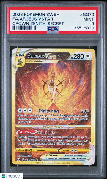 Crown Zenith: Galarian Gallery Arceus VSTAR Holo Secret Rare PSA 9 #GG70/GG70