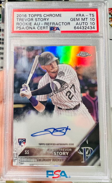 2016 Topps Chrome Refractor /499 Trevor Story PSA 10/10