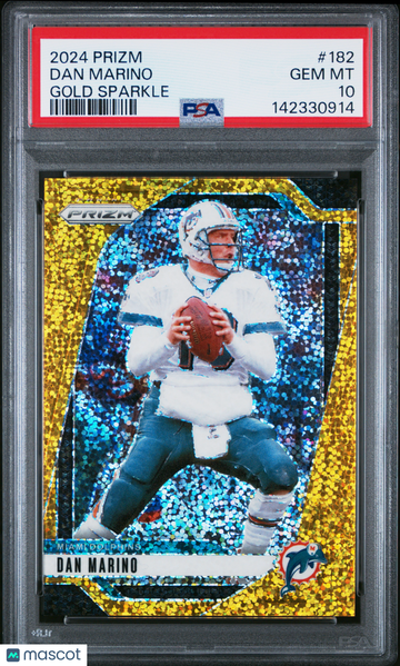 2024 Panini Prizm Dan Marino #182 Gold Sparkle /24 PSA 10