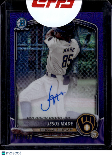 2025 Bowman Chrome Topps Jesus Made Purple Mojo Refractor