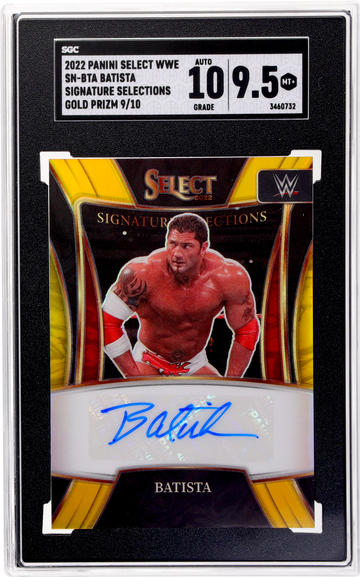 2022 Panini Select WWE Signature Batista Auto SN-BTA /10 SGC 9.5