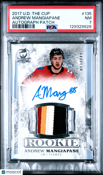 2017 Upper Deck The Cup Andrew Mangiapane #135 Autograph Patch PSA 7