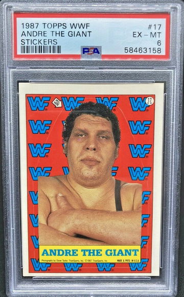 1987 Topps WWF/WWE Andre The Giant Sticker #17 *PSA 6 EX-MT* Very Low Pop! Icon