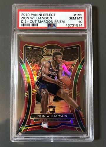2019-20 Panini Select Zion Williamson /175 Die-Cut Red PSA 10