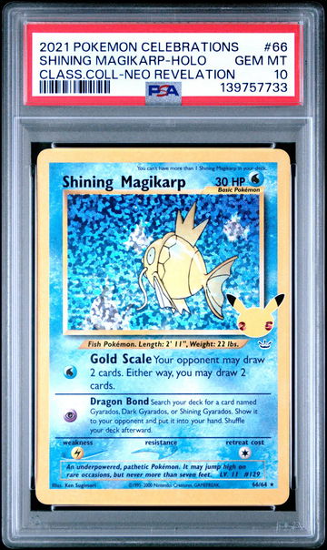 2021 Pokemon Celebrations Classic Collection Neo Revelation Holo Shining Magikarp #66 PSA 10