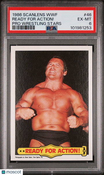 1986 Scanlens WWF Pro Wrestling Stars Ready For Action! #46 PSA 6