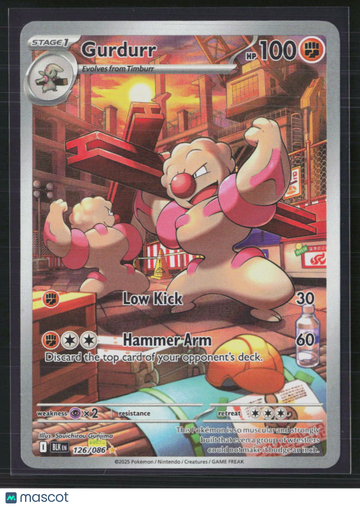 2025 Scarlet & Violet Black Bolt Gurdurr Holo Secret Rare #126/86