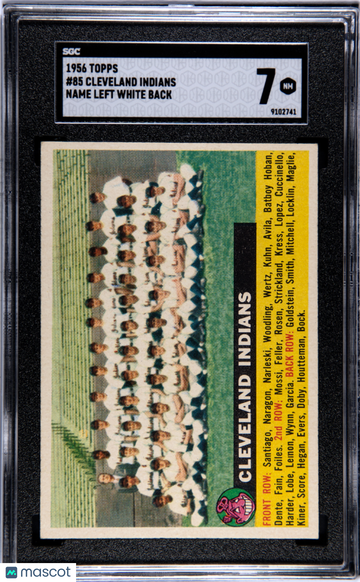 1956 Topps Cleveland Indians #85 Name Left White Back SGC 7