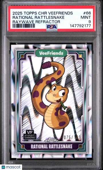2025 Topps Chrome Veefriends Rational Rattlesnake #66 Raywave Refractor PSA 9