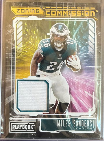 2021 Panini Playbook Football Miles Sanders #ZC-MSA Zoning Commission Patch
