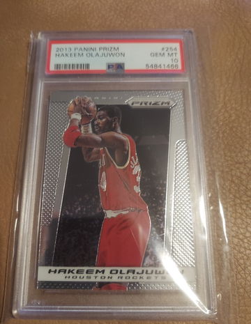 2013-14 Panini Prizm Hakeem Olajuwon #254 PSA 10 Gem Mint Pop 11 Houston Rockets
