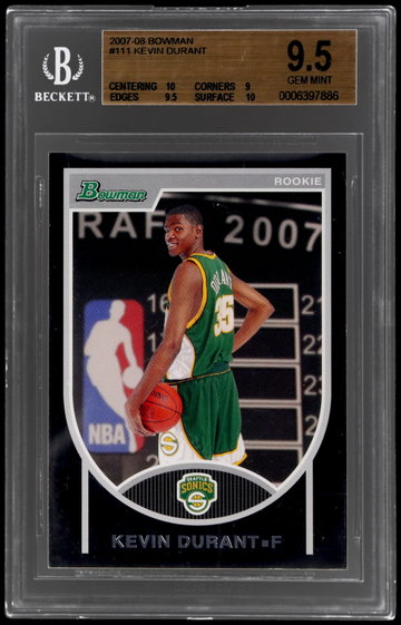 2007 Bowman Kevin Durant BGS 9.5 RC