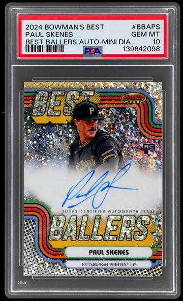 2024 Bowman's Best Paul Skenes Best Ballers Autograph Mini Diamond PSA 10