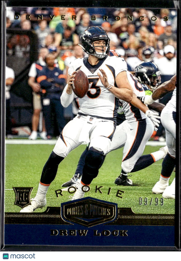 Drew Lock 2020 Panini Plates & Patches RC /99 Denver Broncos