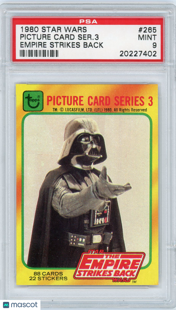 1980 Star Wars Empire Strikes Back Picture Card Series 3 #265 PSA 9