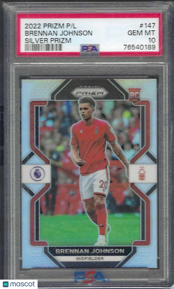 2022-23 Panini Prizm Premier League Brennan Johnson #147 Silver PSA 10