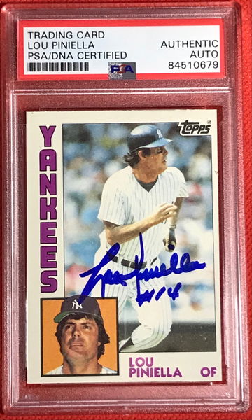 Lou Piniella Auto w/Jersey Inscription PSA/DNA Yankees