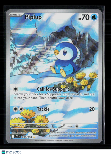 2025 Scarlet & Violet Phantasmal Flames Piplup Holo Secret Rare #98/94