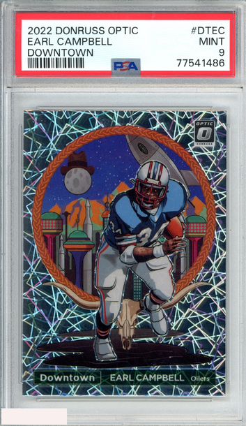 2022 PANINI DONRUSS OPTIC DOWNTOWN EARL CAMPBELL #DTEC OILERS HOF PSA 9 MINT