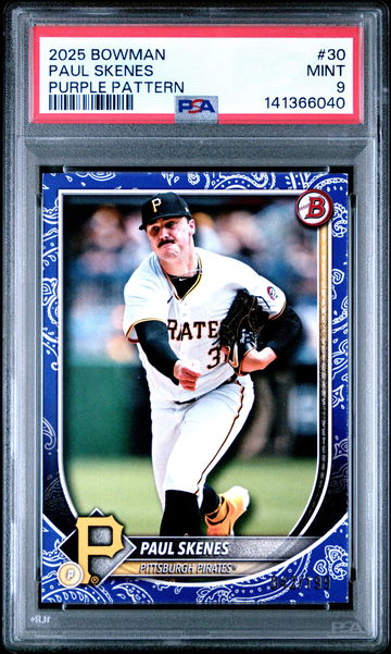 2025 Bowman Purple Pattern Paul Skenes #30 PSA 9