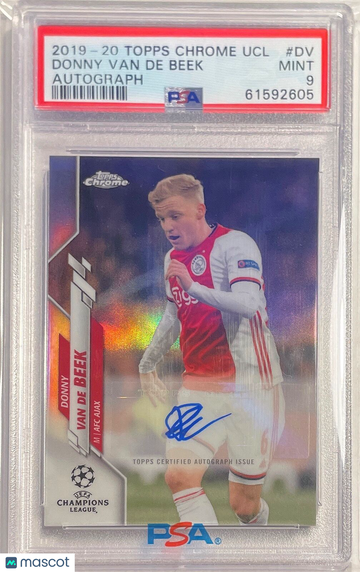 2019 Topps Chrome UEFA Champions League Autographs Donny Van De Beek #DV PSA 9