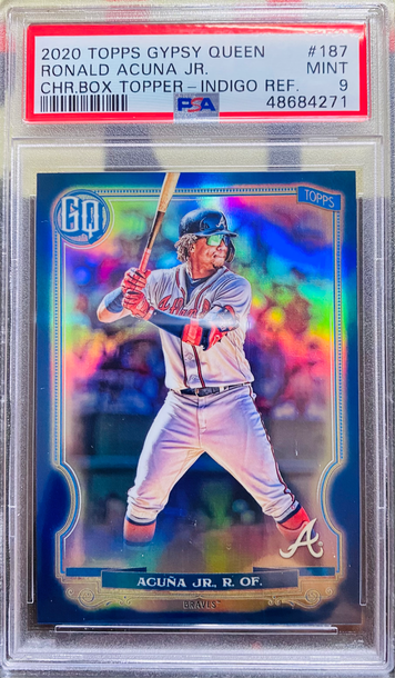 2020 Topps Gypsy Queen Ronald Acuna JR Indigo Refractor /150 PSA 9