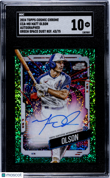2024 Topps Cosmic Chrome Matt Olson #CCA-MO Autograph Green Space Dust Refractor SGC 10