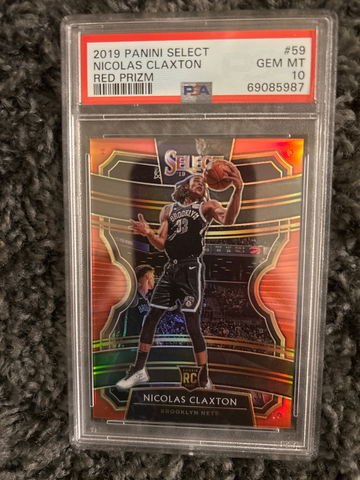 2019 Panini Select #159 Nicholas Claxton Red Prizm /199 PSA 10 Pop 9