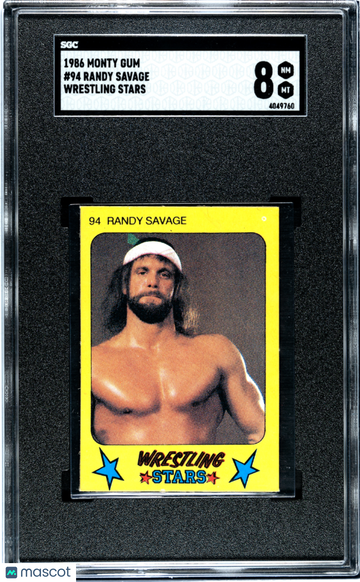 1986 Monty Gum Randy Savage #94 Wrestling Stars SGC 8